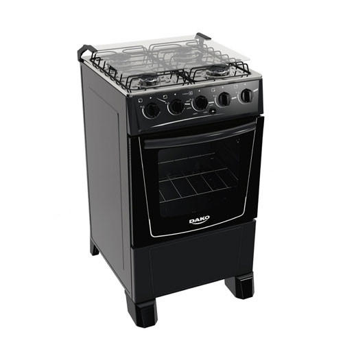 COCINA DAKO LUNA 4H NEGRA CON ENCENDIDO HORNO LIMPIA FACIL