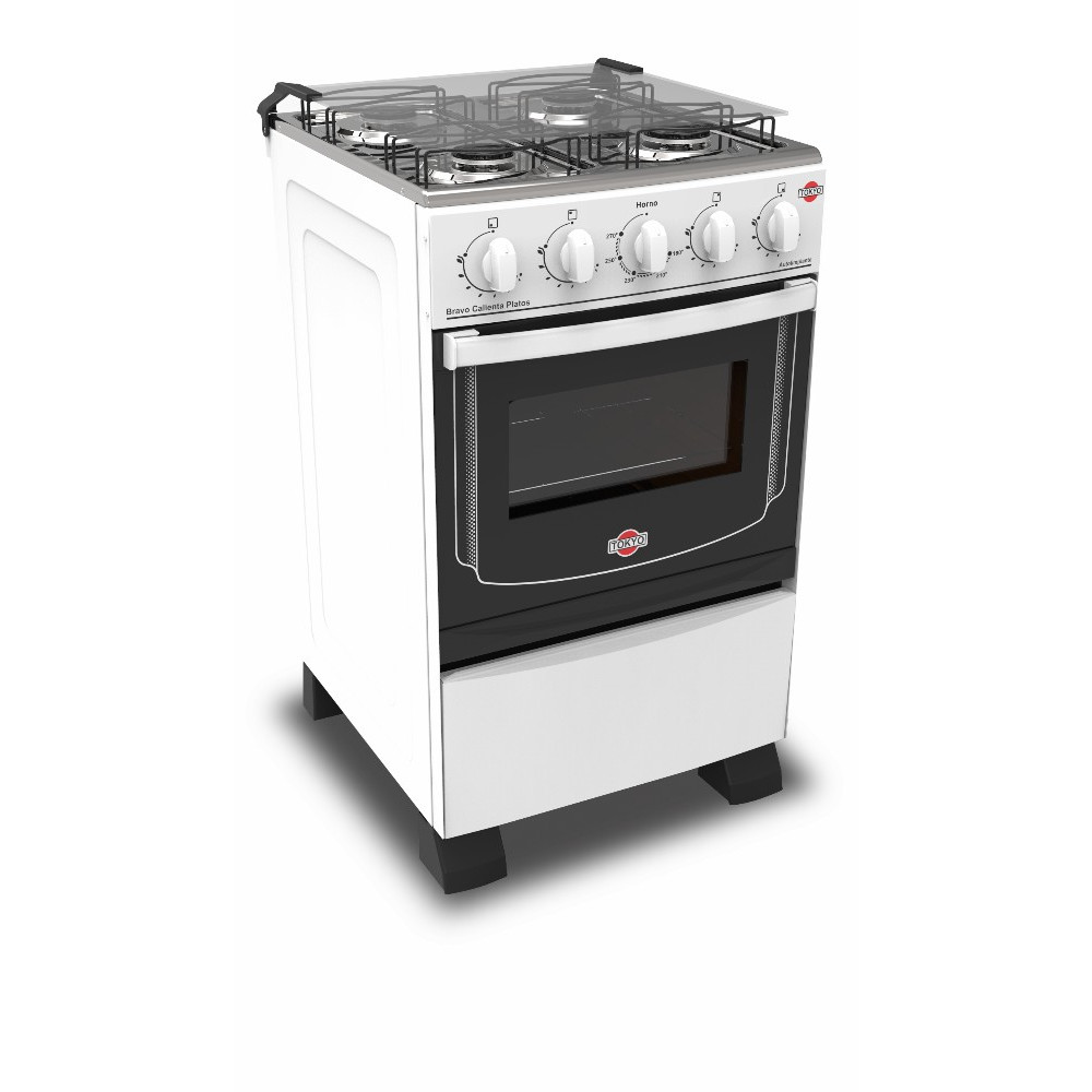 COCINA TOKYO BRAVO 4H CON ENCENDIDO CALIENTA PLATOS MESA INOX CON LUZ