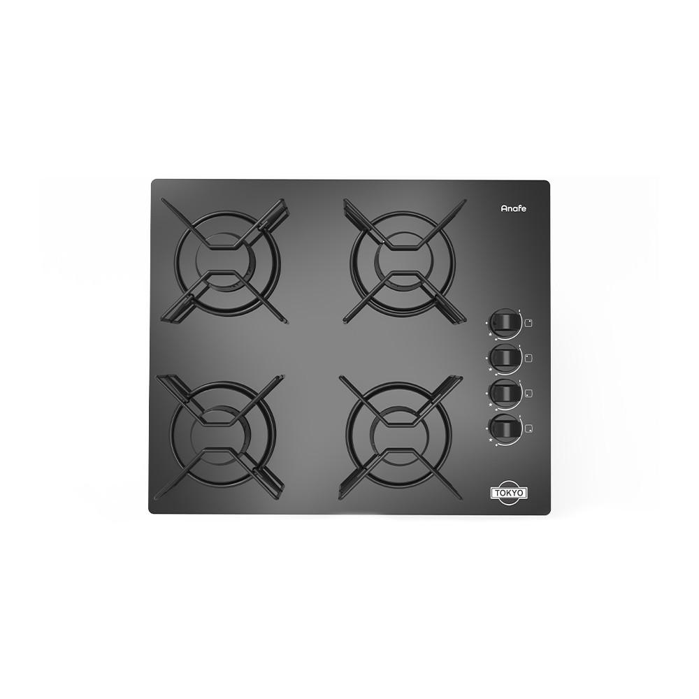 ANAFE TOKYO A GAS COOK 4 HORNALLAS VIDRIO TEMPLADO C/ENCENDIDO