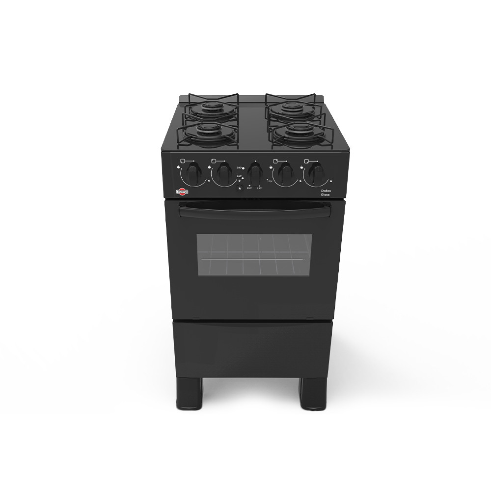 COCINA TOKYO DALLAS 4H GLASS NEGRA C/ENCENDIDO HORNO LIMPIA FACIL