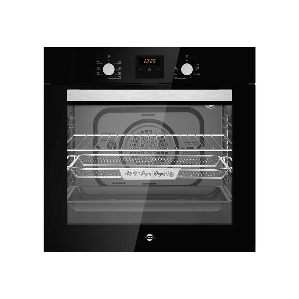 HORNO ELEC EMPOTRABLE TOKYO ELISA BLACK 60L INOX DIGITAL CON CONVECTOR Y ESPIEDO- NGO
