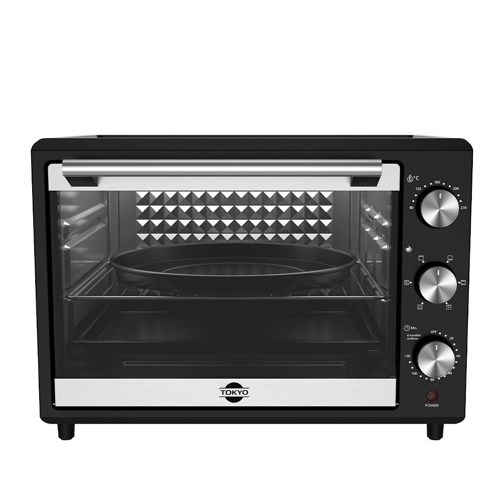 HORNO ELECTRICO TOKYO 46LTS NEGRO 1REJ/1BAND/1AGARRADERA + BANDEJA REDONDA- NGO
