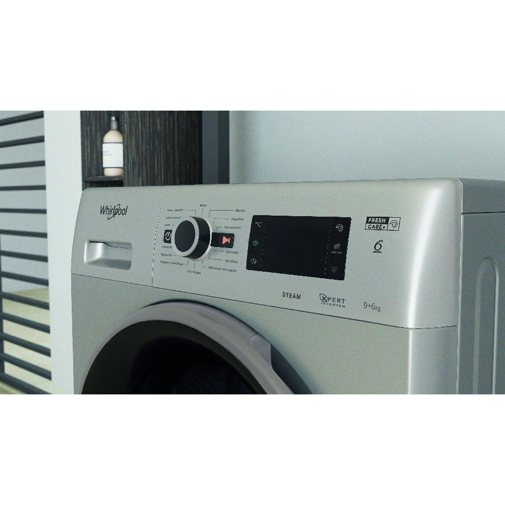 LAVASECARROPAS WHIRLPOOL WWD09SF SILVER 9/6KG INVERTER 1400RPM- NGO