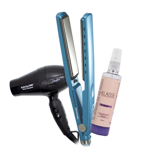 COMBO BABYLISS PLANCHITA IONICA XL PRO+MINI SECADOR BAMBINO+PROTECTOR