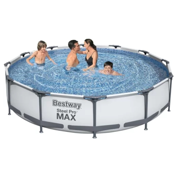 PISCINA BESTWAY 6.473L STEEL PRO MAX C/ESTRUCTURA METALICA / FILTRO/ GRIS 56416