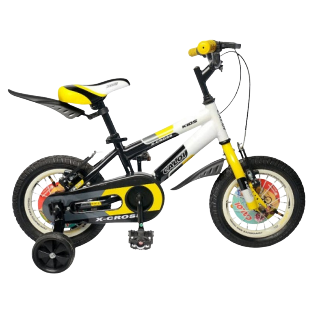 BICICLETA CALOI X-CROSS 12" AMARILLO/NEGRO