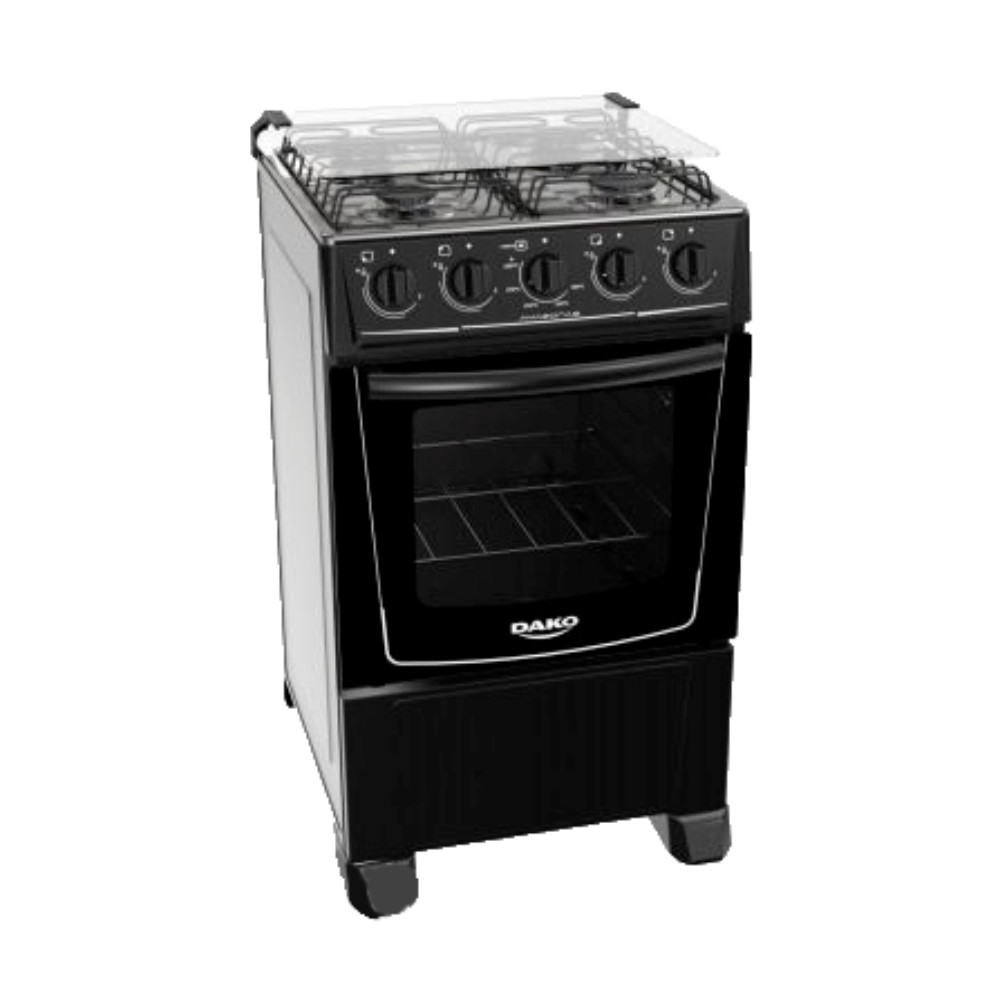COCINA DAKO AMAZONAS NEGRA 4H T. VIDRIO