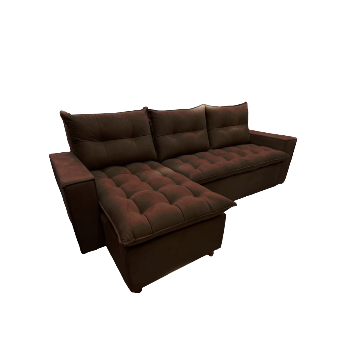 SOFA ESQUINERO KALA MARRON MACETA INV