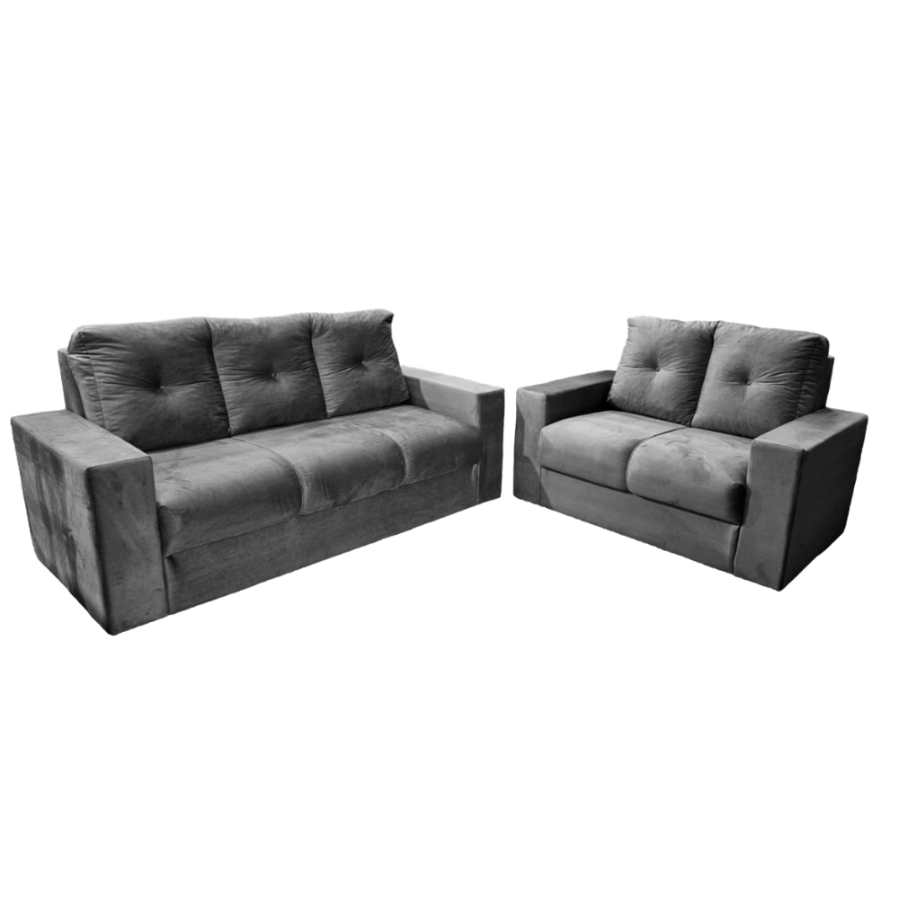SOFA RUBI 3-2 LUGARES GRIS METAL OSCURO INVERFIN