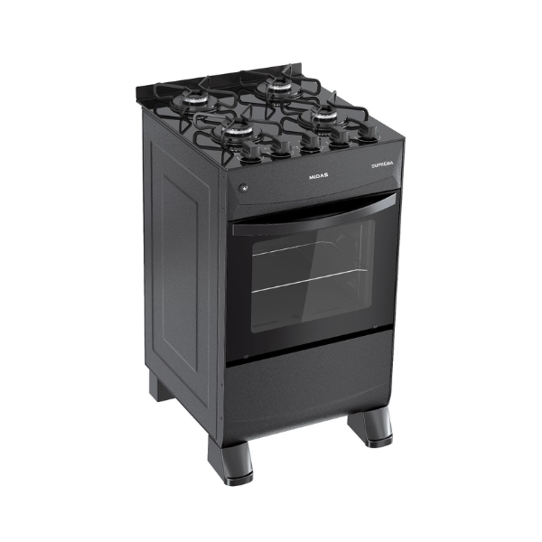 COCINA MIDAS 4H SUPREMA A GAS NEGRA ENCENDIDO AUT 2104203711