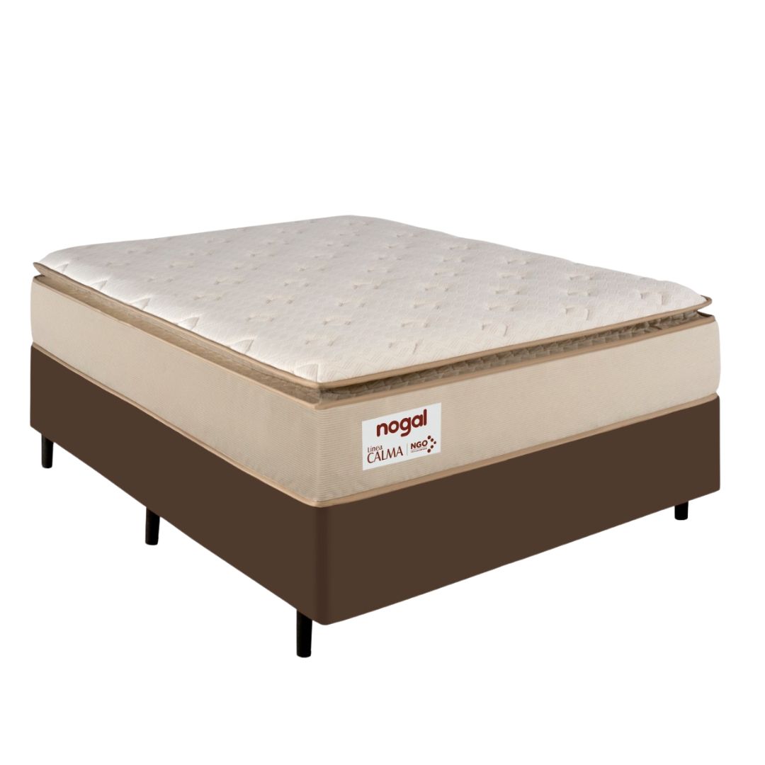 SOMIER NOGAL CALMA MATRIMONIAL 1.38X1.88 MARRON/BEIGE B+C
