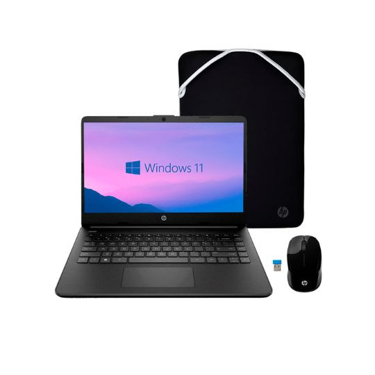 NOTEBOOK HP CEL 14" 1.1/4/128/W11H HD/NEGRO+MOUSE+FUNDA 14-DQ0526LA