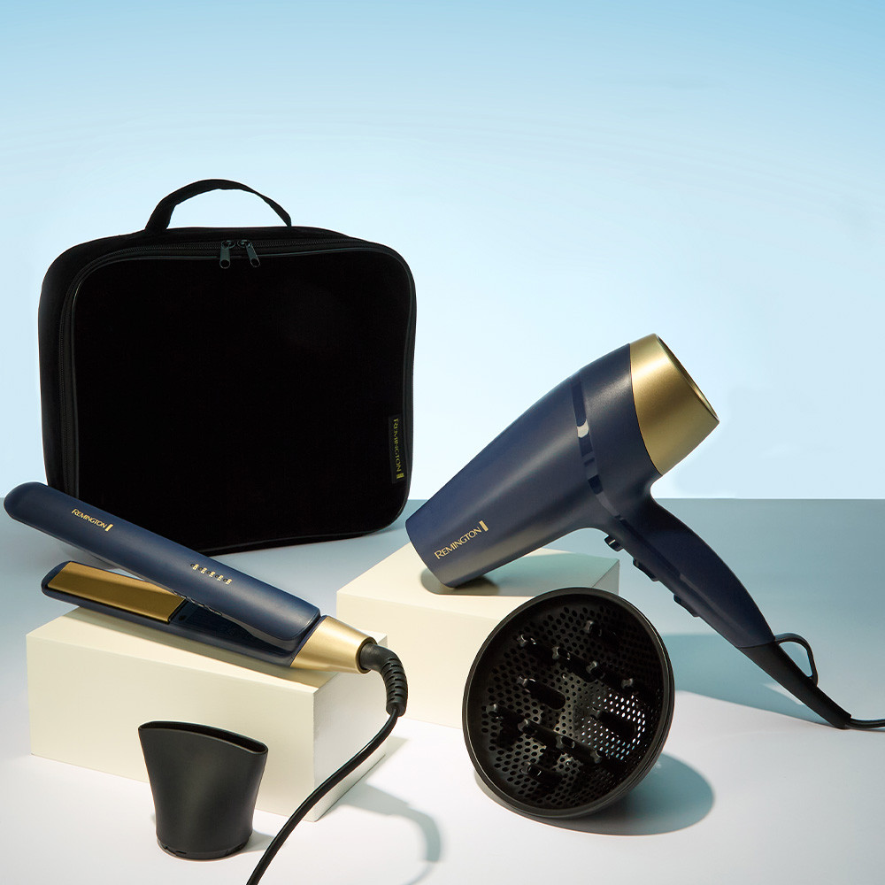 COMBO SAPPHIRE LUXE REMINGTON S5805GP-220R SECADOR + PLANCHITA CON ESTUCHE