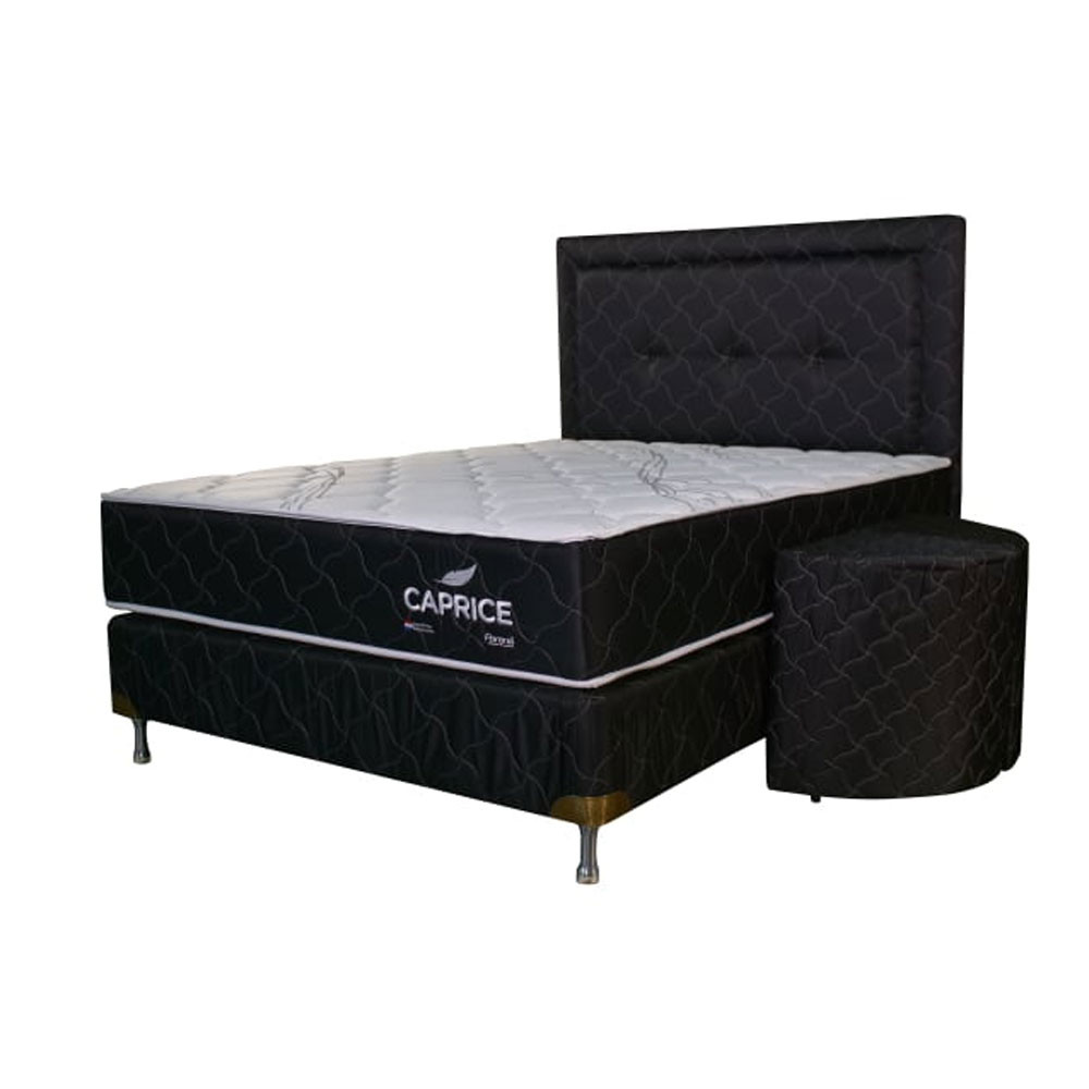 SOMIER COMPLETO CAPRICE 1.40X1.90 NEGRO 110K + 2 ALMOHADAS