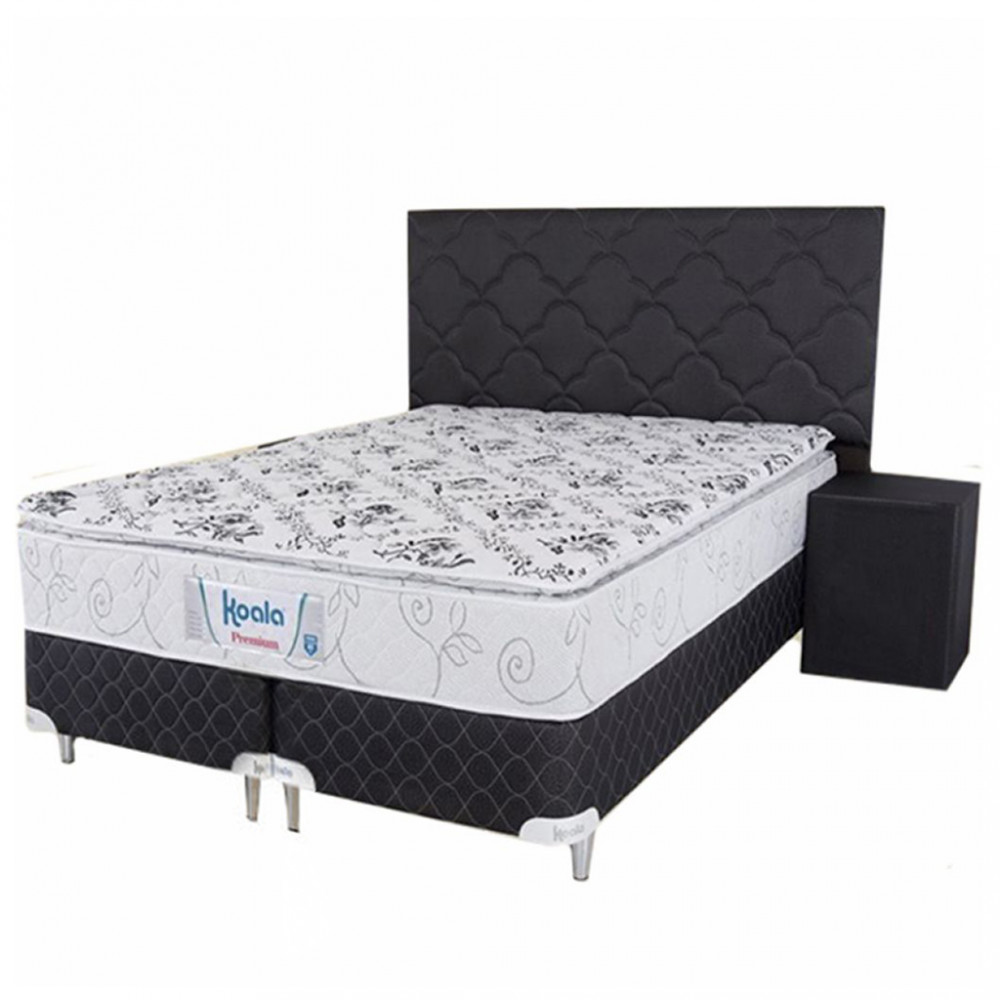 SOMIER COMPLETO KOALA PREMIUM 1.80X2.00 BASE DIVIDIDA + 2 ALMOHADAS