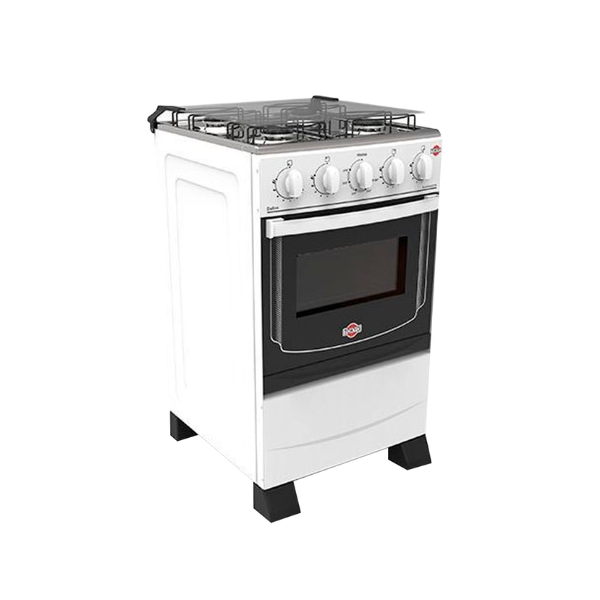 COCINA TOKYO DALLAS BLANCO 4H MESA INOX TAPA DE VIDRIO COTODA4HL-RE