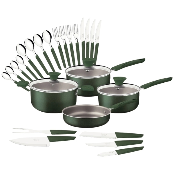JUEGO DE OLLAS TRAMONTINA + CUB 25P VERDE 28399/205