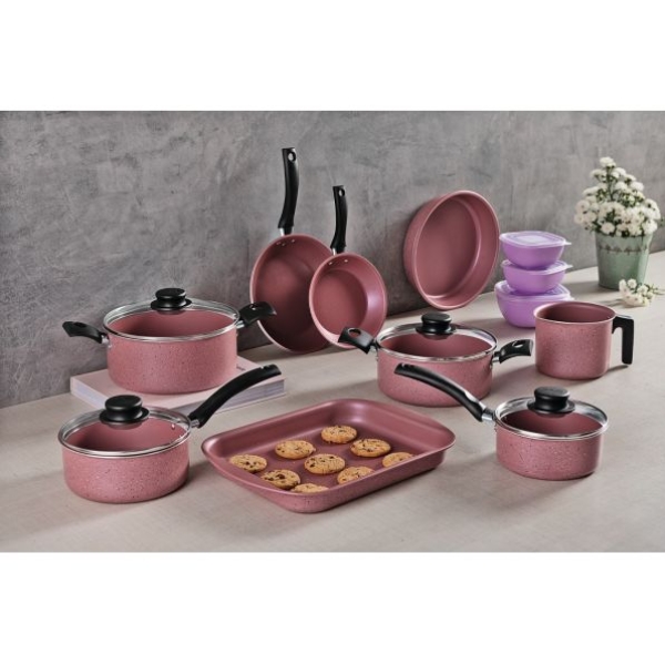 JUEGO DE OLLAS TRAMONTINA TURIM 12P ROSA   27899/491