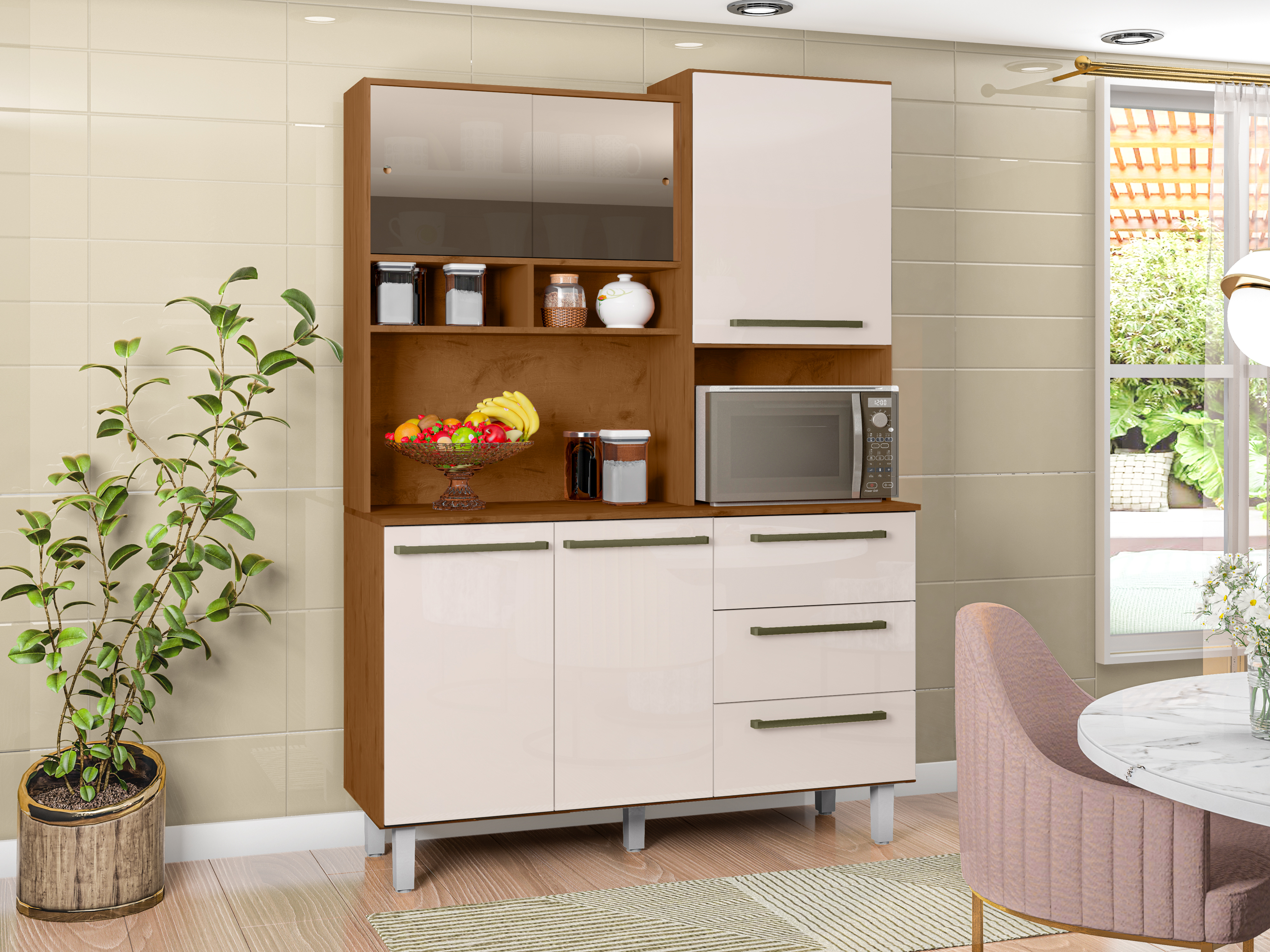 KIT COCINA ZANZINI ABSOLUTO 5 PUERTAS 3C 279 CINAMOMO / AREIA MATE