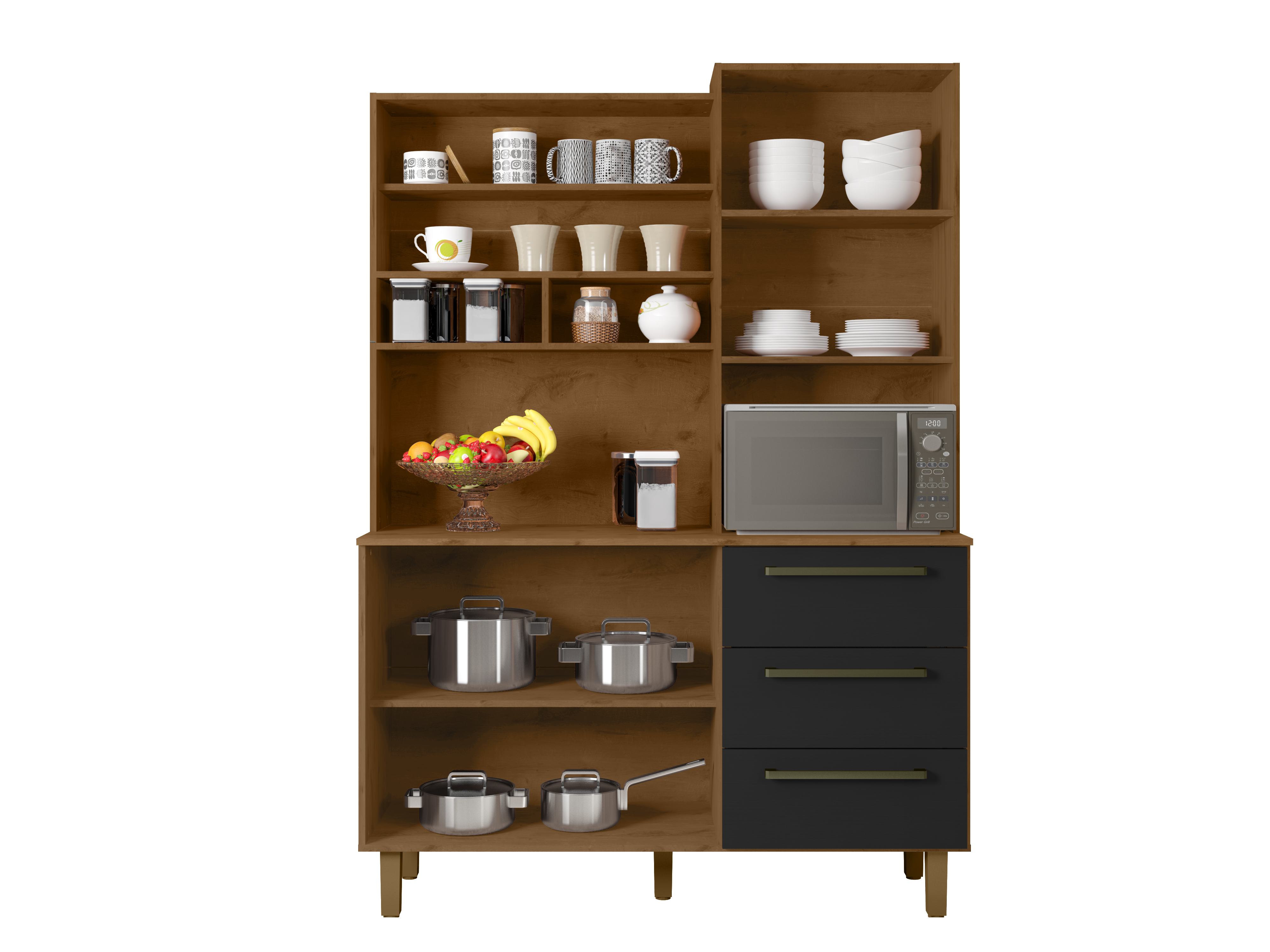 KIT COCINA ZANZINI ABSOLUTO 5 PUERTAS 3C 280 CINAMOMO / NEGRO CATEDRAL