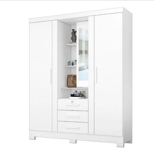 ROPERO ZANZINI CAPELINHA PREMIUM 3 PUERTAS 3C C/ESPEJO BLANCO 3276